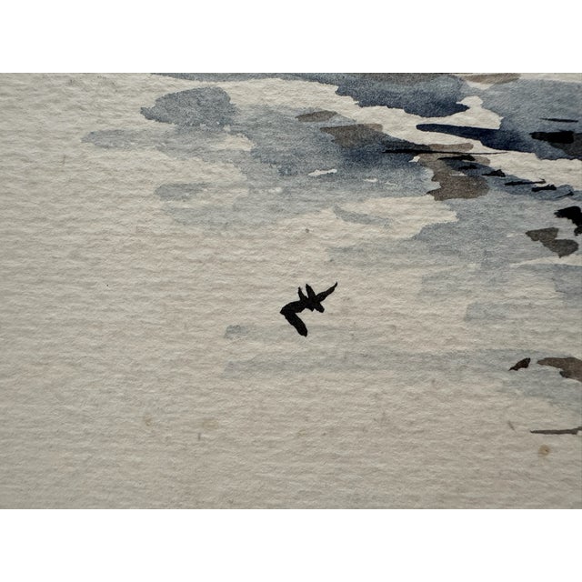 1940s Henry Emil Salloch Original Watercolor on Paper Jones Reef. For Sale - Image 5 of 8