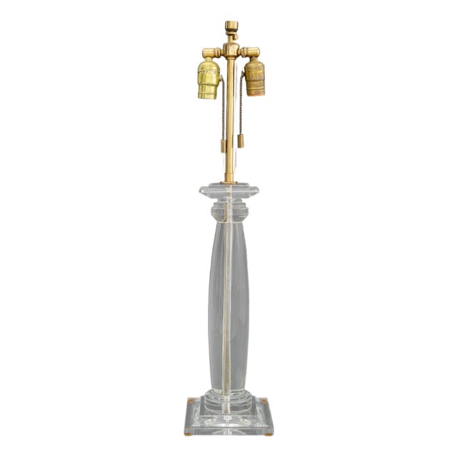 Karl Springer Acrylic Greek Column Table Lamp For Sale