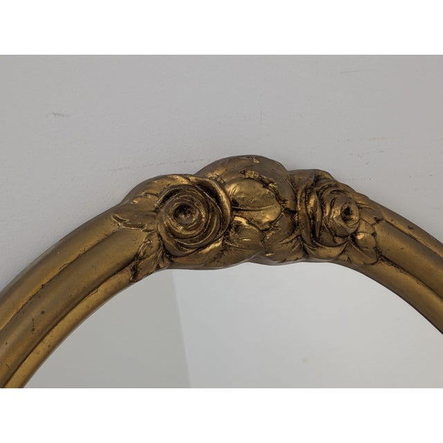 1960s Vintage Oval Mirror in Gilded Frame, 1965 For Sale - Image 5 of 12