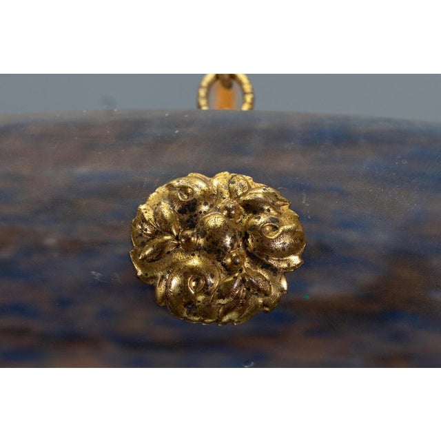 Art Nouveau Violet and Amber Glass and Brass Pendant Light, France, 1920 For Sale - Image 14 of 18
