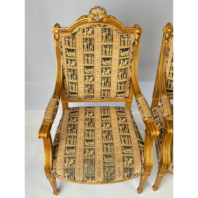Vintage Andre Originals French Neoclassical Giltwood Armchairs - A Pair For Sale - Image 11 of 14