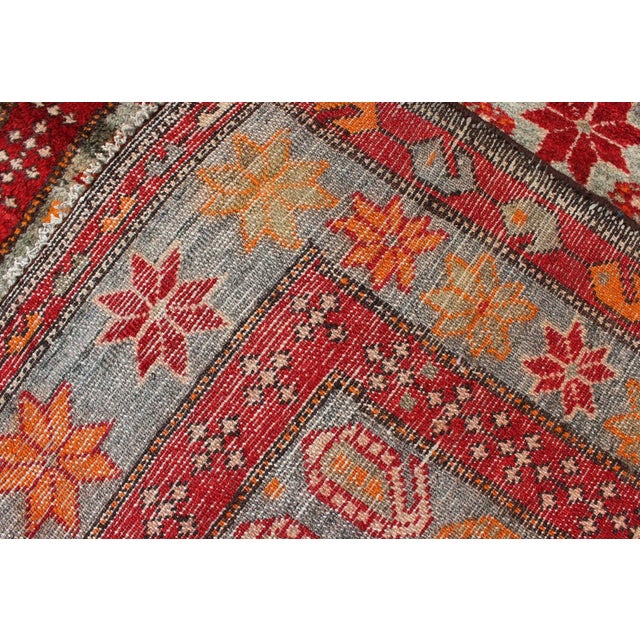 Antique Persian Hamadan Rug With Colorful Star Motif and Repeating Medallion For Sale - Image 11 of 12