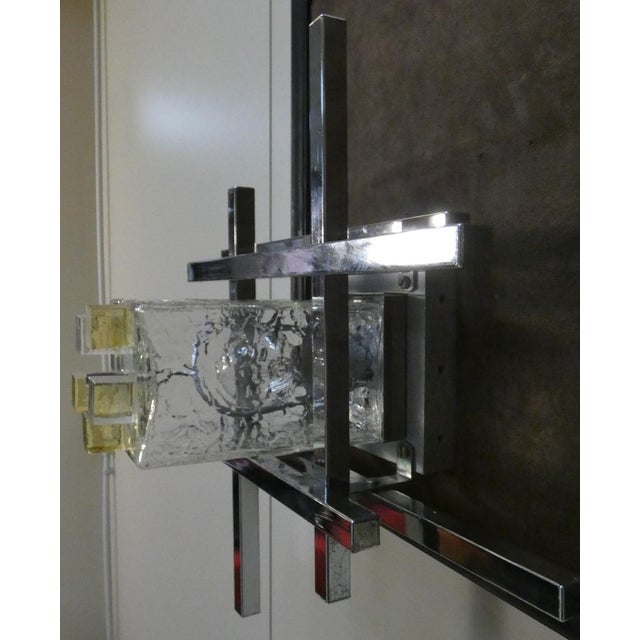 Silver Vintage Murano Glass and Steel Wall Lights by Albano Poli for Poliarte, 1960s, Set of 2 For Sale - Image 8 of 18