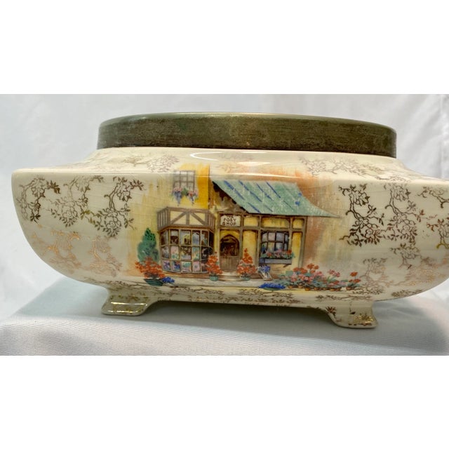 Antique Sandland Ware Rose Bowl With Silver Plate Rim Made in England For Sale In Dallas - Image 6 of 11