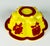 1960s Chinese Imperial Yellow Peking Glass Lobed Bowl With Ruby Red Floral Overlay For Sale - Image 5 of 8