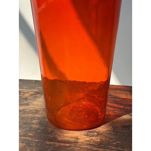 Vintage Large-Scale Orange Blown Glass Vessel, Circa 1970s For Sale - Image 11 of 14
