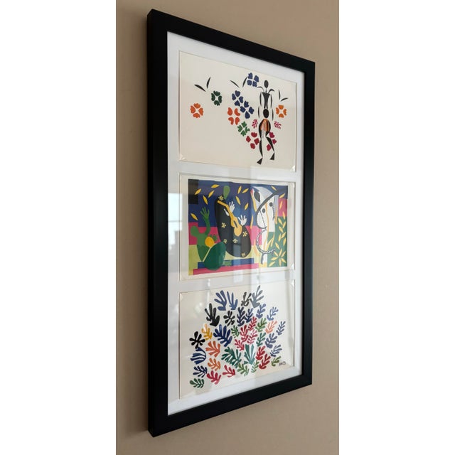 Matisse Prints Framed Matted signed in plate. Matisse postcard prints from the Jazz series circa 1953 printed in 1994....