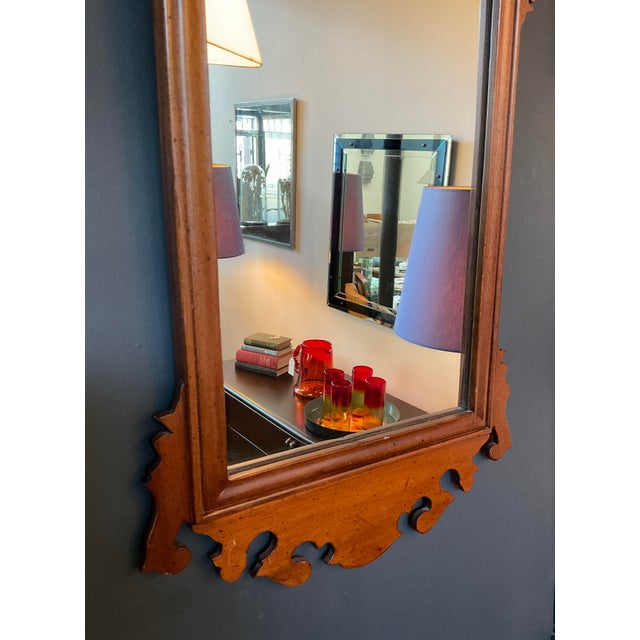 English Vintage Chippendale Style Mirror in Mahogany For Sale - Image 3 of 8