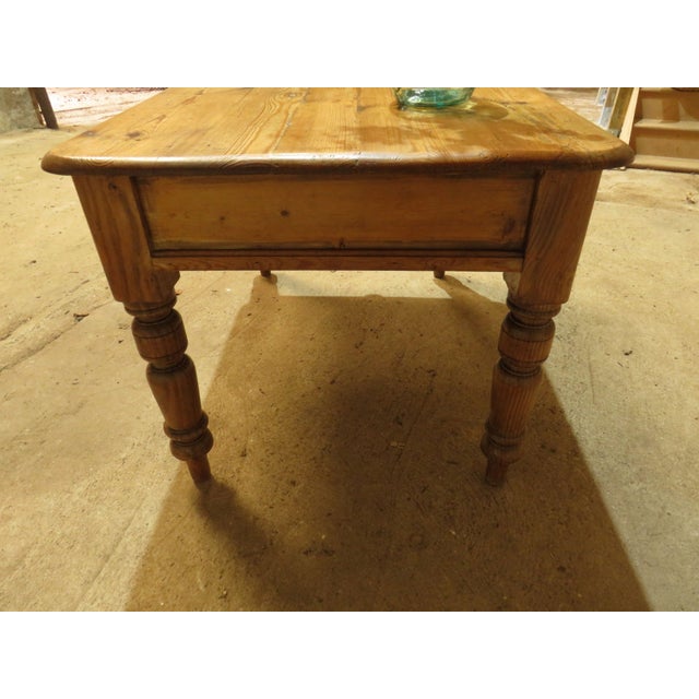 Small Victorian Pine Kitchen Table with Drawer For Sale - Image 10 of 18