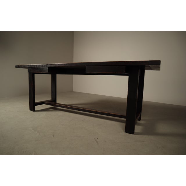 Dark Stained Dining Table by Jean Batenburg for Mi, Belgium, 1969 For Sale - Image 16 of 16