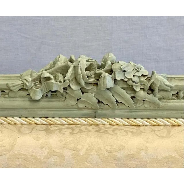 Pair of Louis XVI Style Throne or Arm Chairs, Paint Decorated Frames For Sale - Image 4 of 13