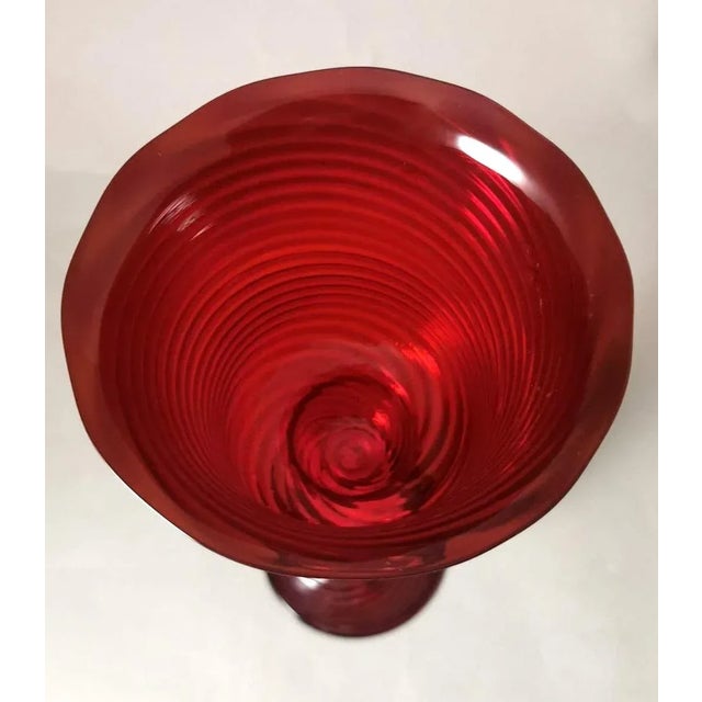 1970s Murano Glass Goblet "Tipetto" Red Blown Glass With Gold Leaf Decoration For Sale - Image 9 of 12
