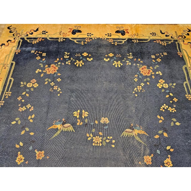 Vintage Chinese Art Deco Oversize Rug, Wool Pile, Pagoda Design, 12' X 20' For Sale - Image 9 of 16
