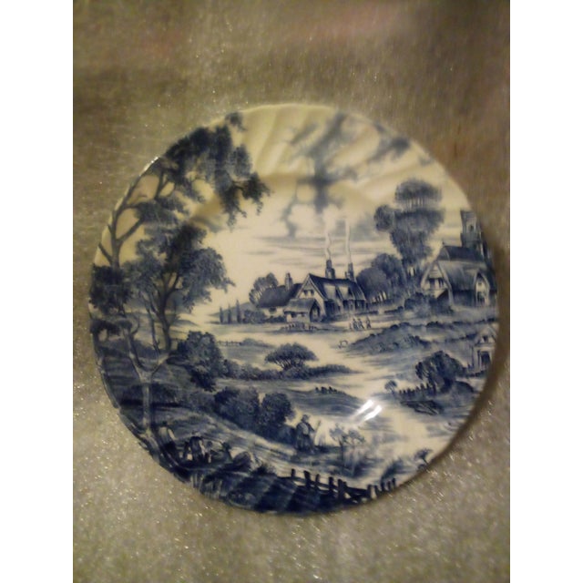 Royal Blue Vintage Late 1950s Genuine Hand Engraving Rigeway Ironstone, Staffordshire, England, 48 Piece Set Serving Dishes. For Sale - Image 8 of 12