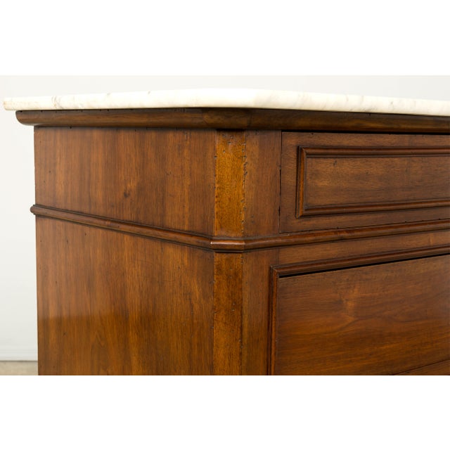 Mid-19th Century French Louis Philippe Walnut Marble Top Commode For Sale - Image 16 of 18