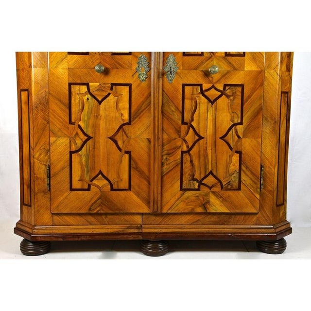 Baroque Cabinet with Inlay Works in Nutwood, Plum and Oak, 1780s For Sale - Image 15 of 18