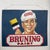 This large mid-century advertising sign for the Bruning Paint Co. established in 1923, features a smiling man wearing a...