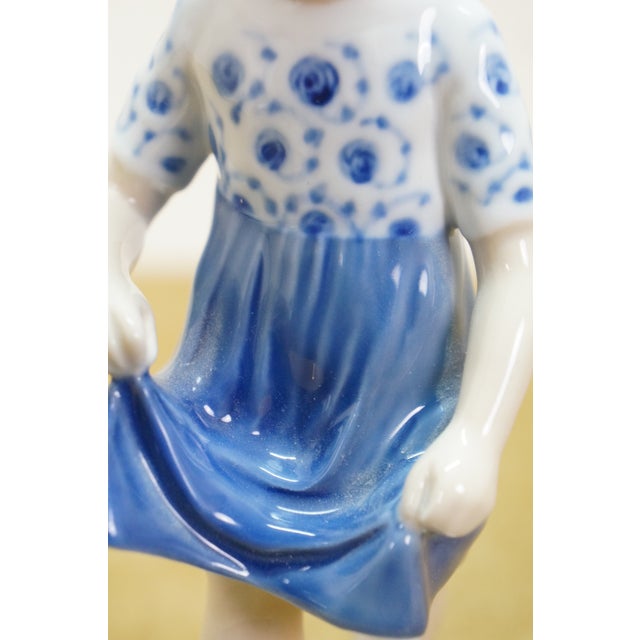 Rare 1990 Bing & Grondahl Porcelain My Favorite Blue Dress Figurine 2586 For Sale - Image 11 of 12