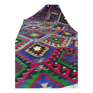 Vintage Denizli Handwoven Textile Art, 10x6 Large Anatolian Tribal Flatweave, Pristine Wool Tapestry, Archive Heirloom Decor For Sale