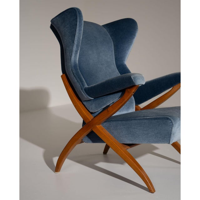 Blue Fiorenza Chair by Franco Albini for Arflex, 1960 For Sale - Image 8 of 14