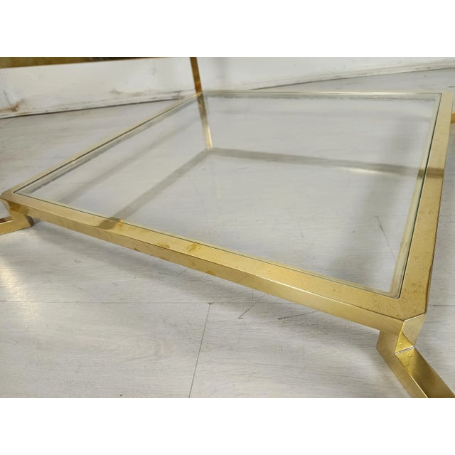 Modernist Golden Brass Coffee Table, 1970s For Sale - Image 9 of 17