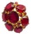 Bochic “Orient” Vintage Ruby Cocktail Ring Set In 18K Gold & Silver with Certifi For Sale
