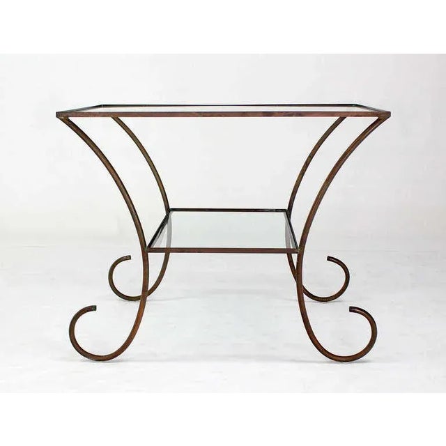 Very nice mid century modern solid brass tubing hall table. Made in the early 20th century.