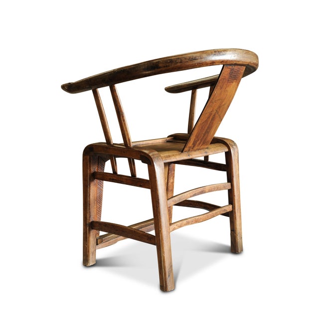 Set of Chinese Export Elm Wedding Chairs with Wishbone Backs For Sale - Image 4 of 8