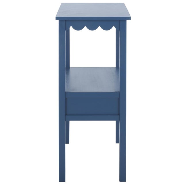Heaven Scalloped Low Drawer Accent Table in Blue For Sale - Image 9 of 10