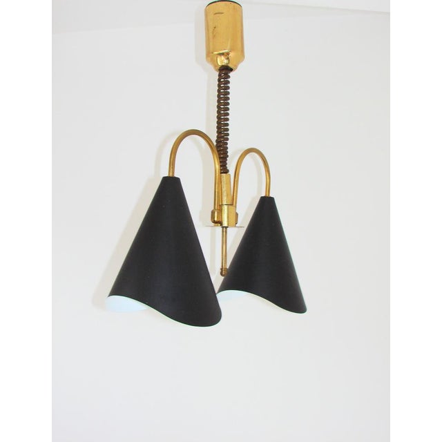 Mid-Century Modern Pendant Light in Brass and Metal, 1970s For Sale - Image 6 of 13