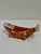 Delightful Hand Painted Koi Box with fitted lid from China. Decorated in orange and peach scales on a cream background...