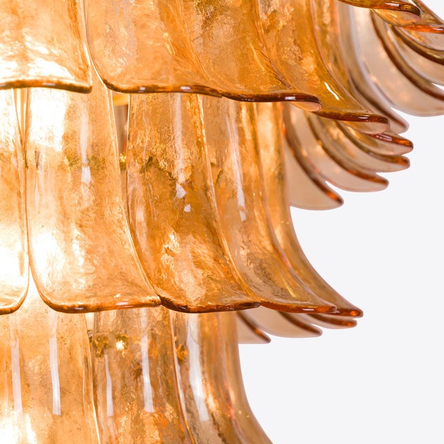 Mid-Century Modern Large Amber Petalo Chandelier from Pure White Lines For Sale - Image 3 of 8