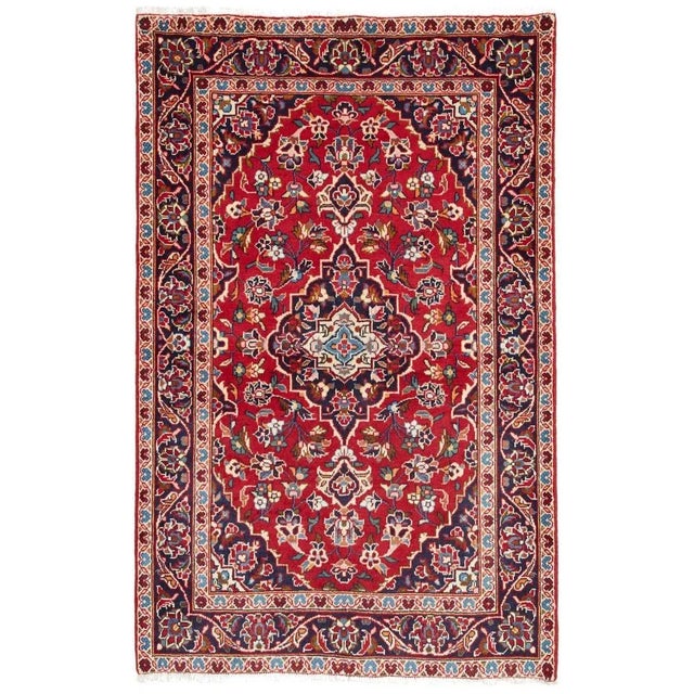 Kashan rug | Knot density: approx. 200.000 knots/m² | Material: 100% virgin wool | Warp: 100% cotton | Size: 101 x 153 cm