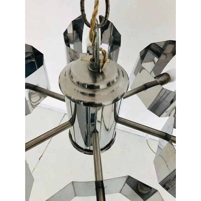 Silver Mid-Century 6-Light Chandelier, 1960s For Sale - Image 8 of 12