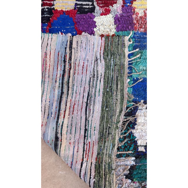 1980s Moroccan Colorful Vintage Rug - 4'9" X 5'10" Ft For Sale In Cleveland - Image 6 of 9