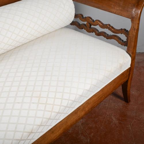 Three-Seater Sofa in Walnut For Sale - Image 6 of 9