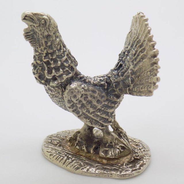 Vintage Italian Handmade Silver Turkey Figurine, 1950s For Sale - Image 3 of 12