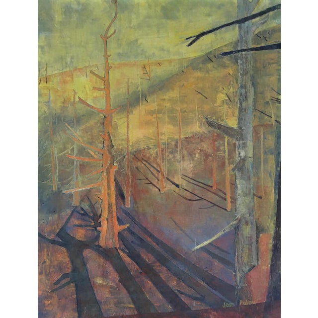 Jose Palou, Imaginary Landscape, 1950s, Oil on Canvas For Sale - Image 5 of 5