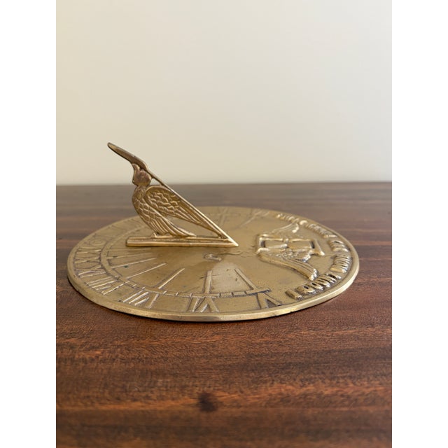 Vintage English Country Brass Garden Sundial "I Only Count Sunny Hours" For Sale In South Bend - Image 6 of 7