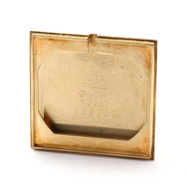 Omega Vintage Omega N6607 18k Gold Square Manual Black Dial Florentine Watch For Sale - Image 4 of 7