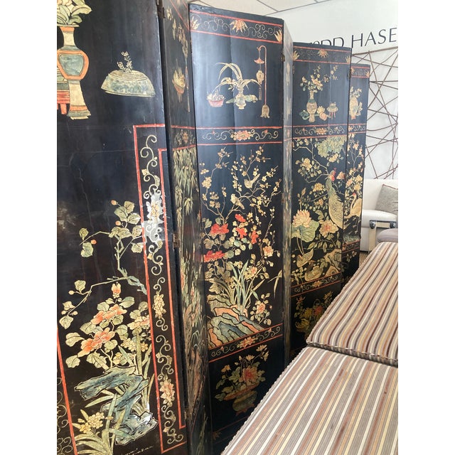 18th Century Coromandel Pagoda 8 Panel Folding Screen For Sale - Image 11 of 14