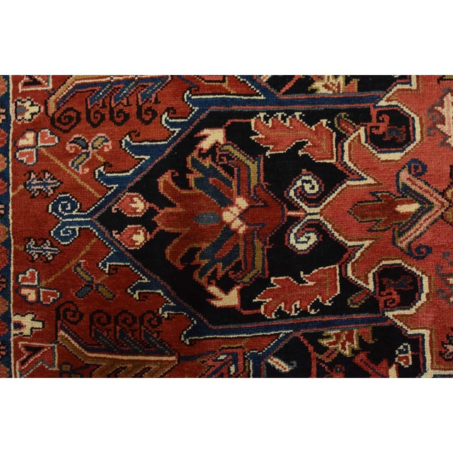 Heriz Rug 8’1” X 11’3” Red Wool Vintage Traditional Hand-Knotted Carpet For Sale - Image 10 of 15