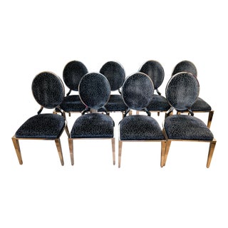 Bernhardt Interiors Percival Metal Side Chairs - Set of 8 For Sale