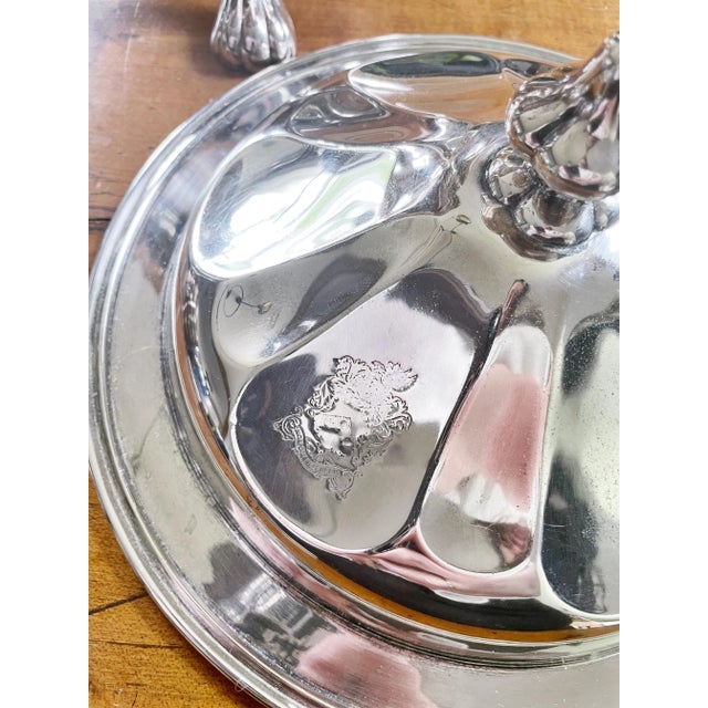 Silver Antique Silver Serving Chafing Dish From Hotel Brewster in Boston For Sale - Image 8 of 10