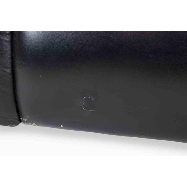 Vintage Black Leather Armchair, Italy, 1970s For Sale - Image 6 of 8