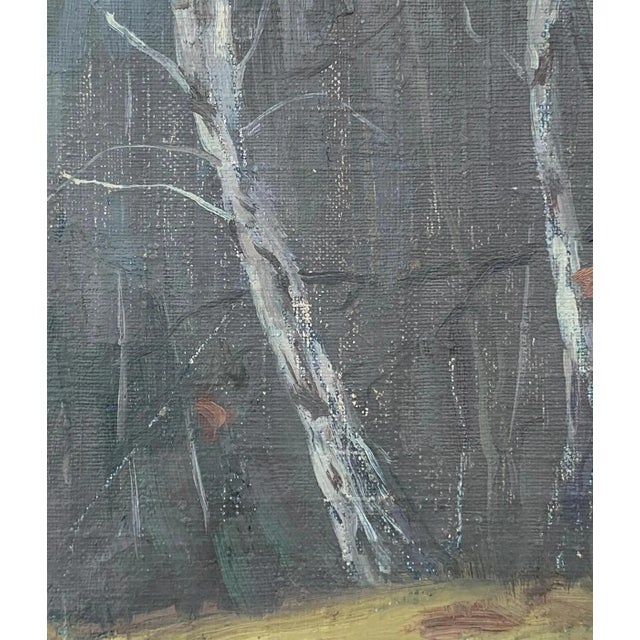 Forest Landscape Oil Painting, Ukrainian Art, 1950s For Sale - Image 4 of 6