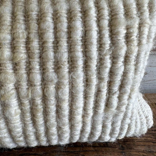 Not Yet Made - Made To Order Natural White Texturized Hand Made Wool Pillow With Insert For Sale - Image 5 of 6