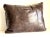 Animal Skin Vintage Brown Leather Cushion For Sale - Image 7 of 12