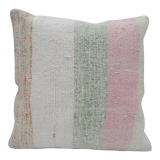Handmade Striped Kilim Pillow Cover For Sale