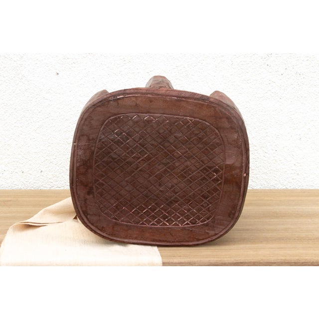 African Vintage Carved Wood Gathering Nupe Stool For Sale - Image 3 of 10